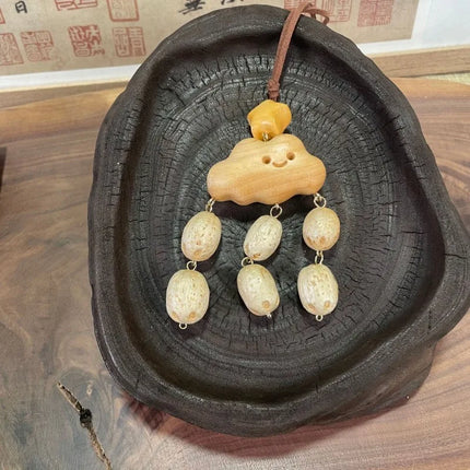 Yunyu Fruit Shell Ringing Necklace Hanging Bell Walnut Fruit Pendant Sweater Chain Cotton and Hemp Clothing Accessories