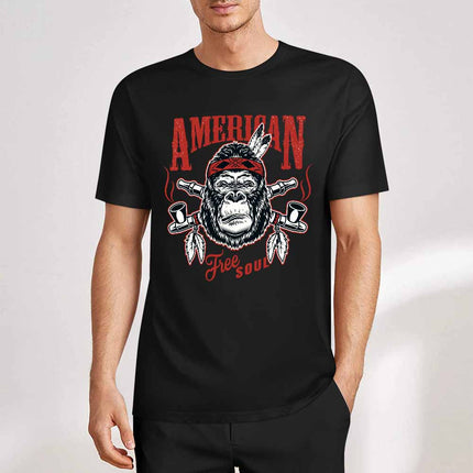 New 2025 Pure cotton short sleeved T-shirt Front print Multiple colors