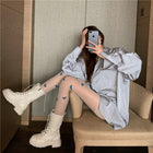 Black Silk Sexy Thin Blue Butterfly Printed Letters Ins Moisture-Proof Hook Silk Arbitrarily Cut White Socks Women