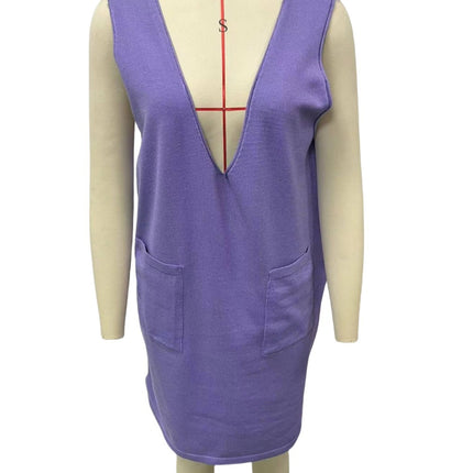 Knitted Medium Long Double Sided Vest Skirt Autumn/Winter New Korean Solid Color Sleeveless Versatile Dress