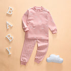 Color: Pink, Size: 70cm - New Retro children underwear set cotton baby long johns clothing two sets of children Home Furnishing baby