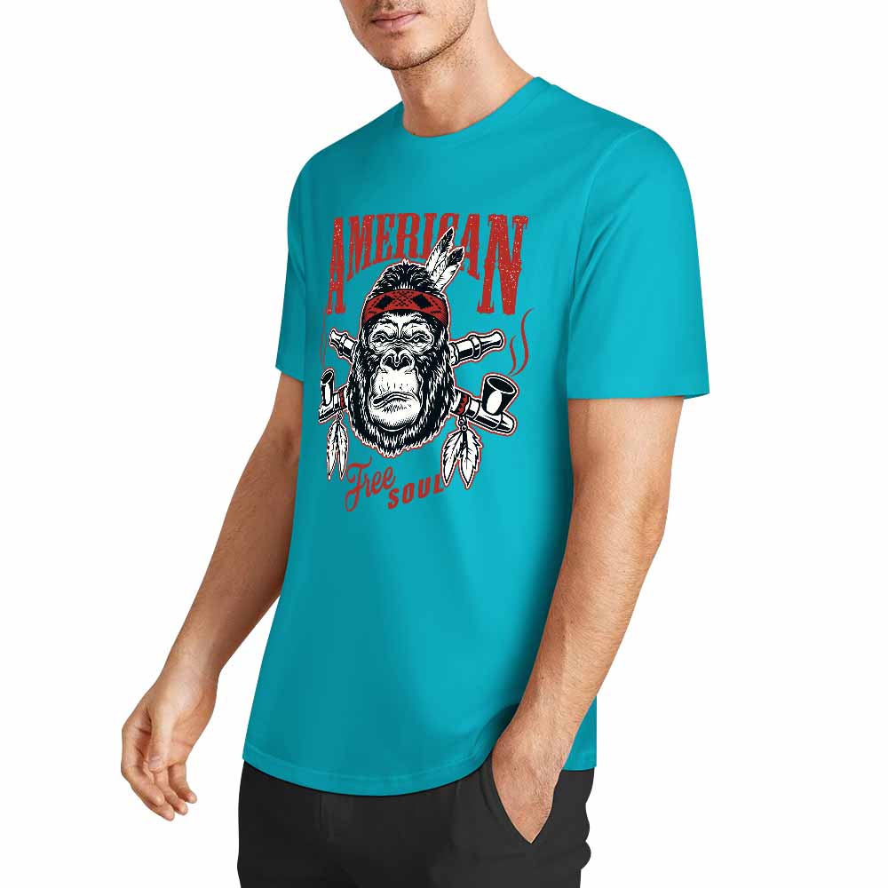 New 2025 Pure cotton short sleeved T-shirt Front print Multiple colors