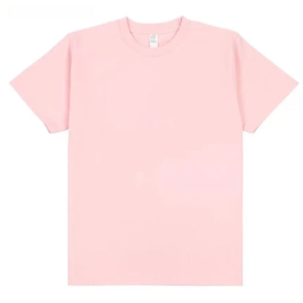 100% Cotton GSM 250G Men's T-shirt Summer Heavy Solid Color Round Neck Short Sleeve Basic Top Men's T-shirt