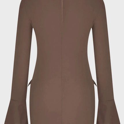 Mock Neck Long Sleeve Mini Dress