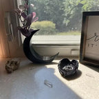3D-printed Gothic Moon Vase, fits dried & artificial flowers. A unique home decor and desktop charm, a great gift too.
