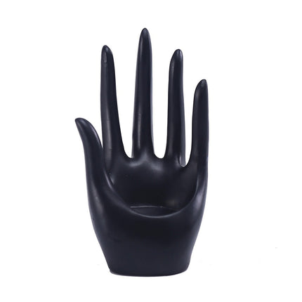 Minimalist hand candlestick black palm shaped tabletop ring storage small ornament