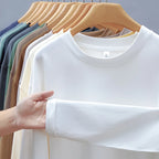 Women's 100% Cotton Loose Fit Long Sleeve Crew Neck T Shirts