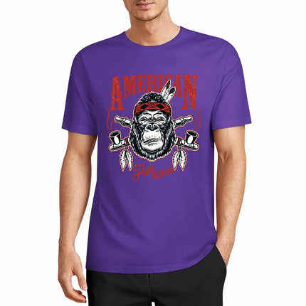 New 2025 Pure cotton short sleeved T-shirt Front print Multiple colors