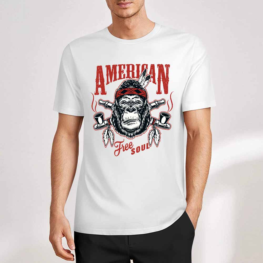 New 2025 Pure cotton short sleeved T-shirt Front print Multiple colors
