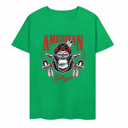 New 2025 Pure cotton short sleeved T-shirt Front print Multiple colors