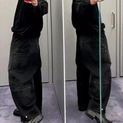 Men‘ s Wide Leg Jeans with Pockets