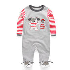 Newborn pure cotton double button crawling clothes baby jumpsuit closed door children's clothing