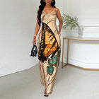 Strap skirt butterfly print one-step skirt