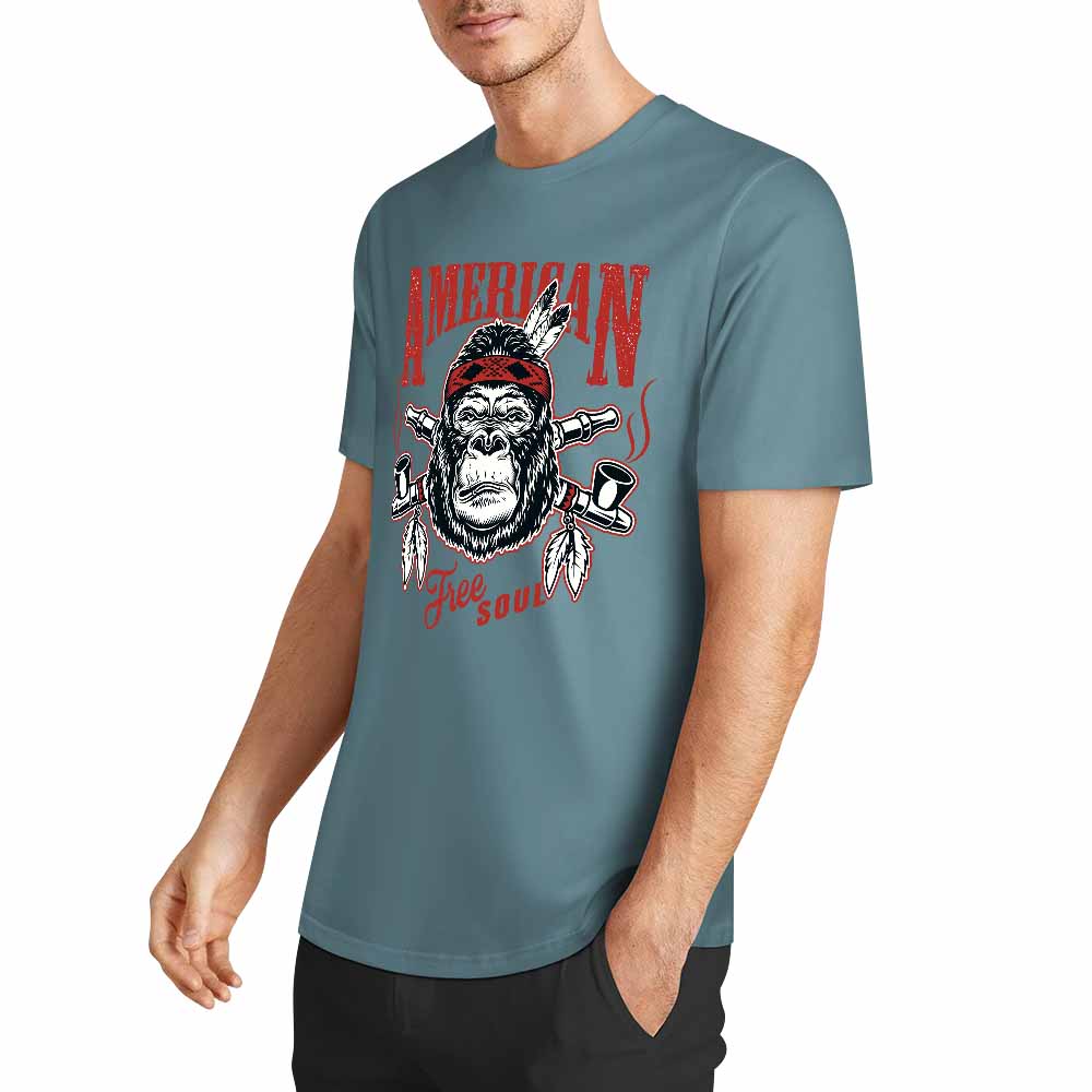 New 2025 Pure cotton short sleeved T-shirt Front print Multiple colors