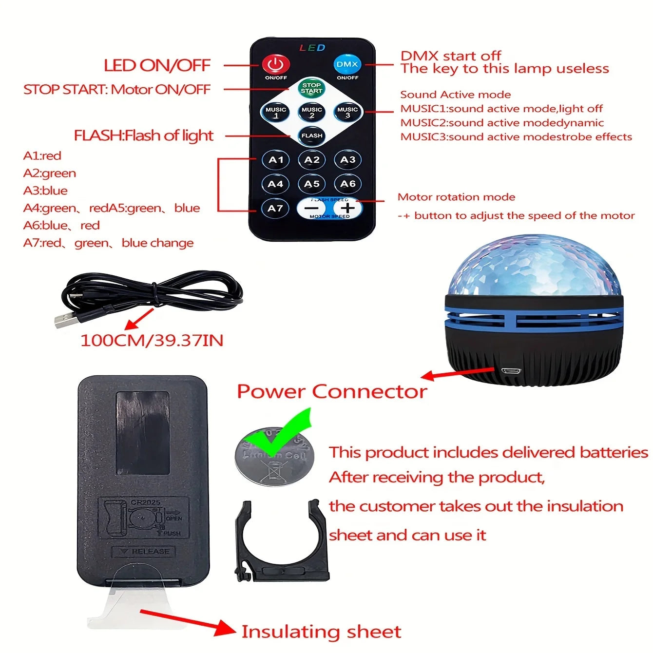 LED Water Pattern Starry Sky Light Remote Control Aurora Projection Light USB Plug-in Magic Ball Stage KTV Hotel Laser Light