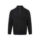 Hemp Pattern Coarse Knit British Half-Zip Heavy Knit Sweater for Men and Women