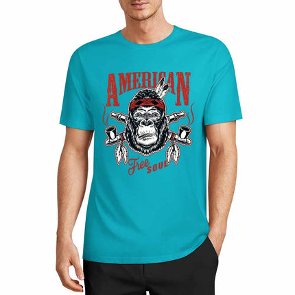 New 2025 Pure cotton short sleeved T-shirt Front print Multiple colors