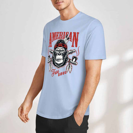 New 2025 Pure cotton short sleeved T-shirt Front print Multiple colors