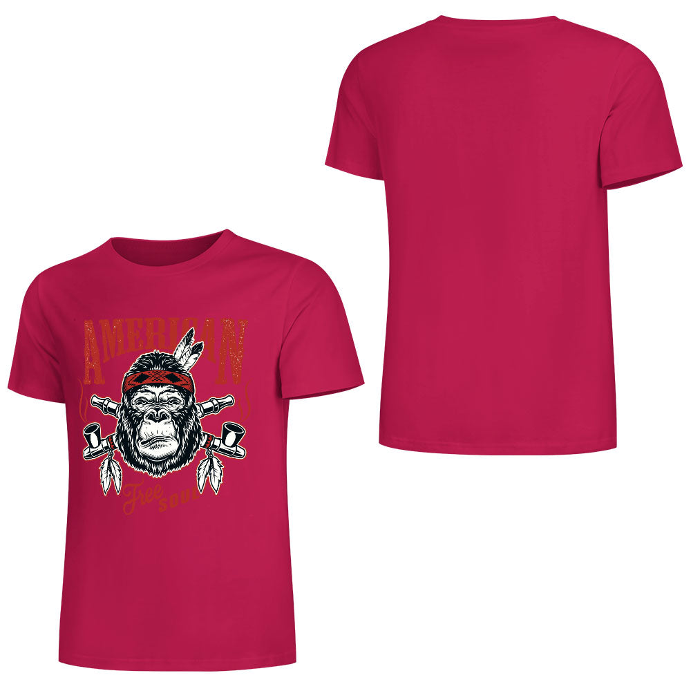 New 2025 Pure cotton short sleeved T-shirt Front print Multiple colors