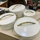 Hot Sell Pressed Caraway Ceramic Coating Cookware Set with Stainless Steel Handle