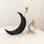 3D-printed Gothic Moon Vase, fits dried & artificial flowers. A unique home decor and desktop charm, a great gift too.