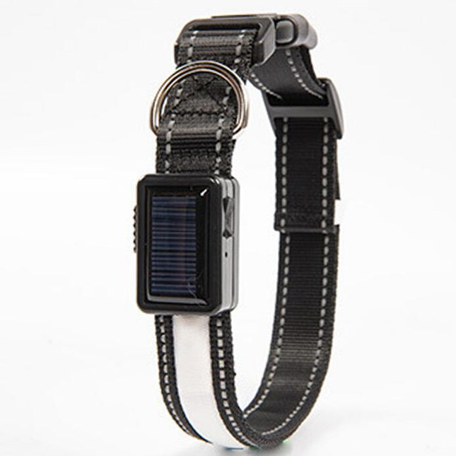 LED solar luminous collar charging flash collar Teddy luminous neck rope pet supplies dog collar accessories