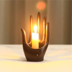 Minimalist hand candlestick black palm shaped tabletop ring storage small ornament