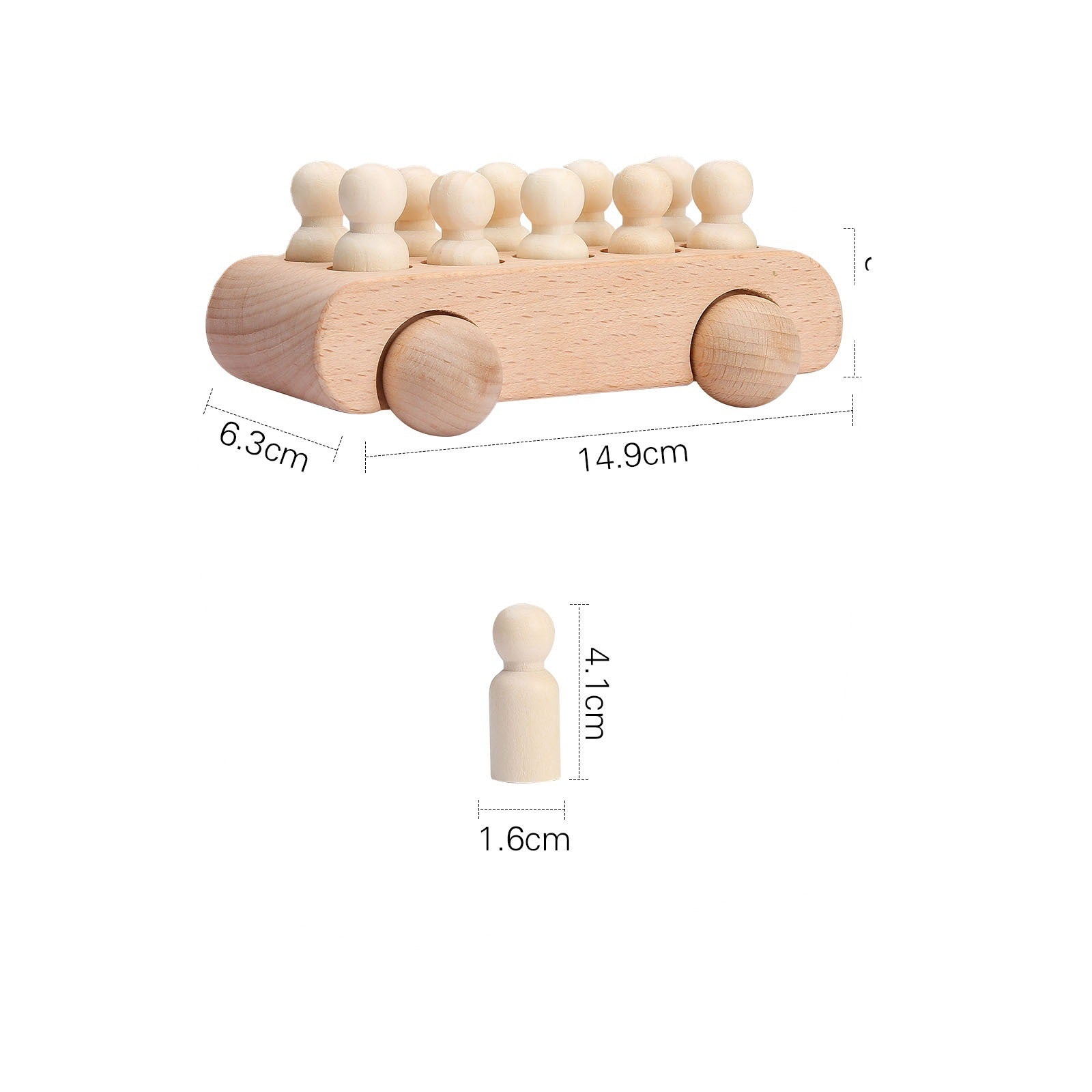 Wooden boutique, environmentally friendly, safe, baby stroller, children's puzzle toys, building blocks, handcart