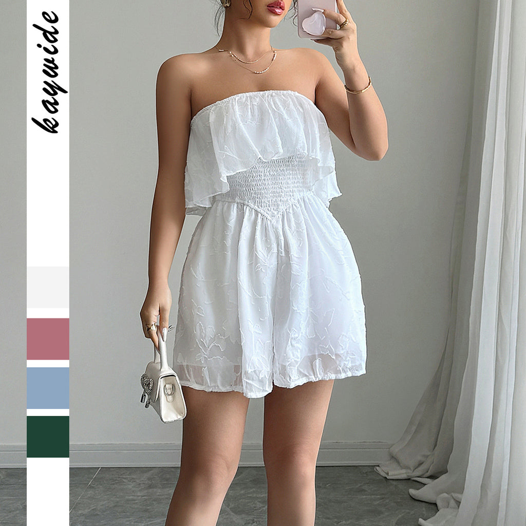 Fashion style chest hugging slim fit shorts jumpsuit women's clothing