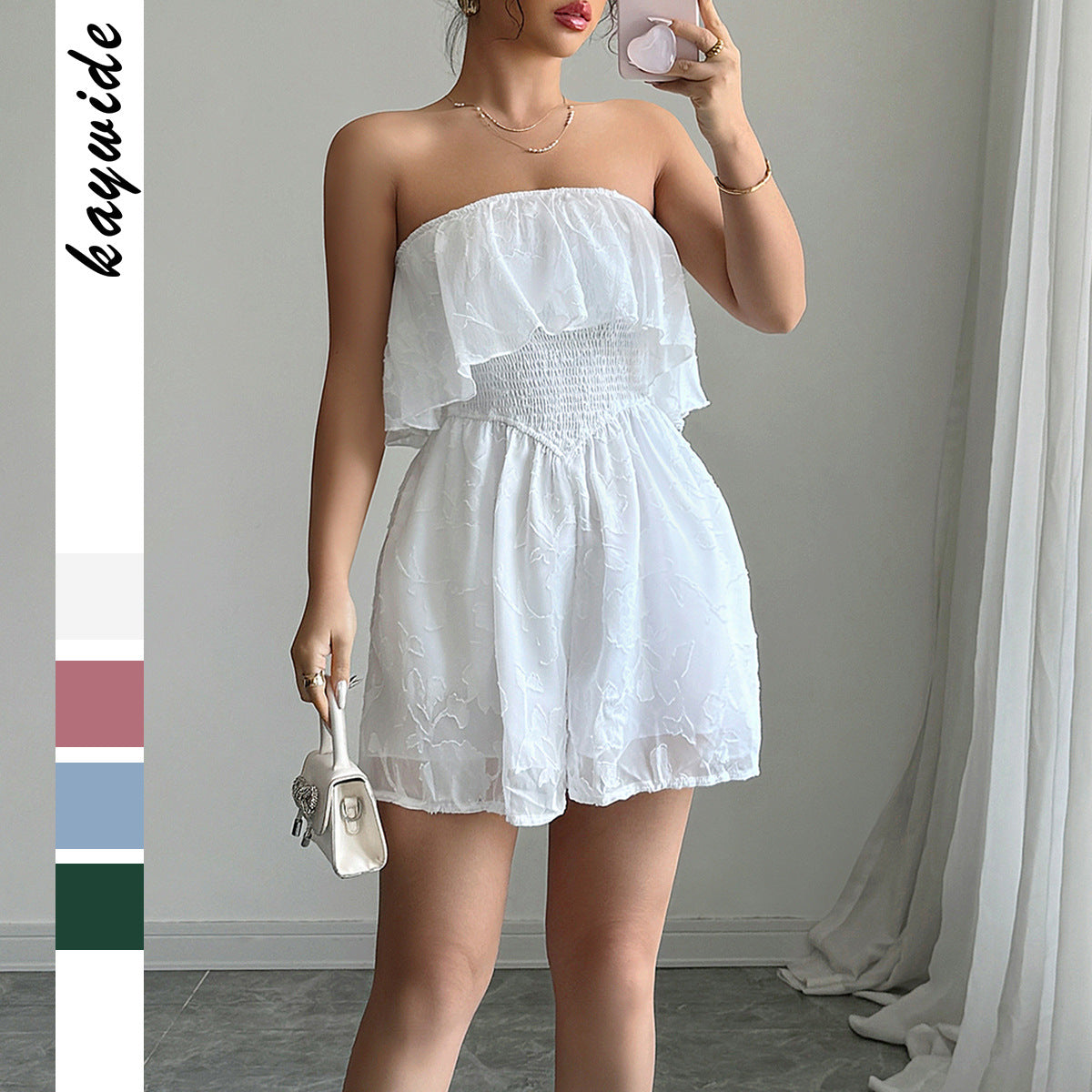 Fashion style chest hugging slim fit shorts jumpsuit women's clothing