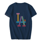 Letter LA Trendy Fashion Short Sleeve Ins Bulletproof Youth Group Dynamite Couple Shirt Summer T-Shirt