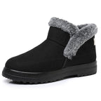 Winter Women's Plus Size Cotton Boots with Fleece Lining and Thickening for Outdoor Leisure Snow Boots Mid-Calf Cotton Shoes