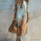 Chiffon Digital Print Fresh Vintage Flowy Women's Dress