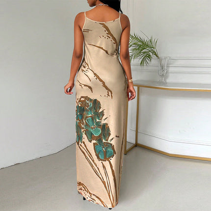 Strap skirt butterfly print one-step skirt