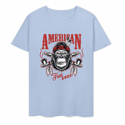 New 2025 Pure cotton short sleeved T-shirt Front print Multiple colors