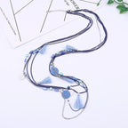 Handmade Shell Beads Long Necklace Copper Sheet Cotton Thread Tassel Multilayer Chain Necklaces Jewelry For Women Accessories