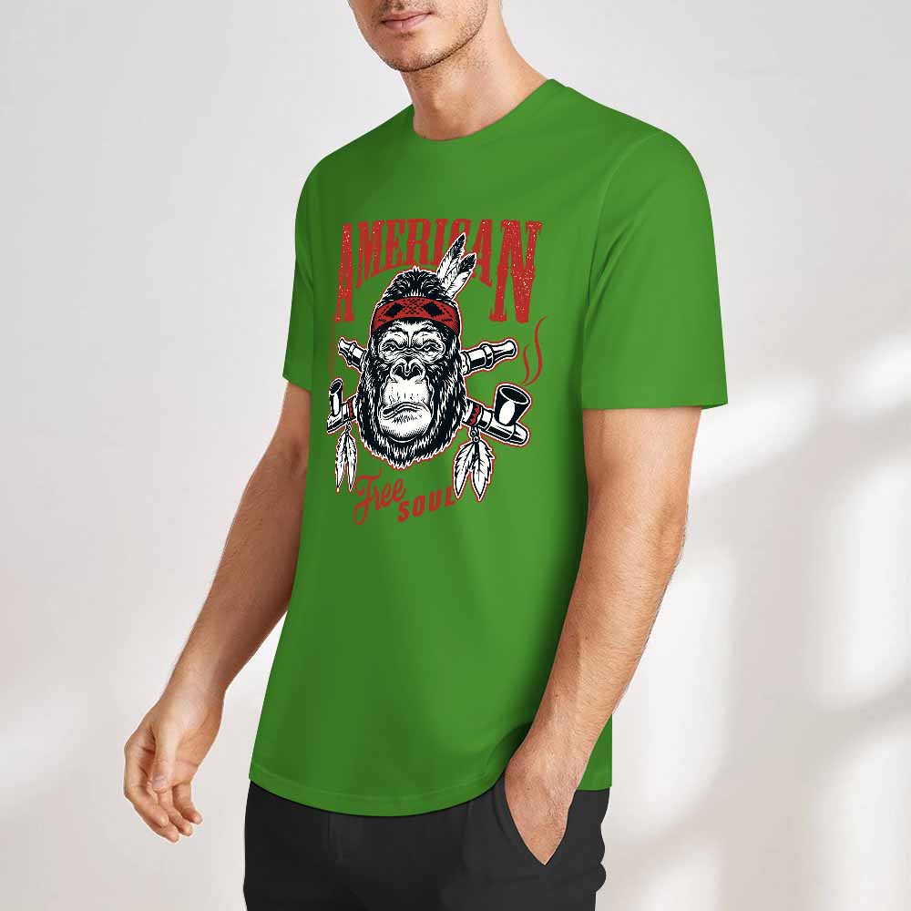 New 2025 Pure cotton short sleeved T-shirt Front print Multiple colors