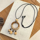 Yunyu Fruit Shell Ringing Necklace Hanging Bell Walnut Fruit Pendant Sweater Chain Cotton and Hemp Clothing Accessories