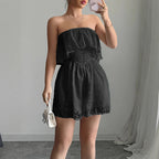 Fashion style chest hugging slim fit shorts jumpsuit women's clothing