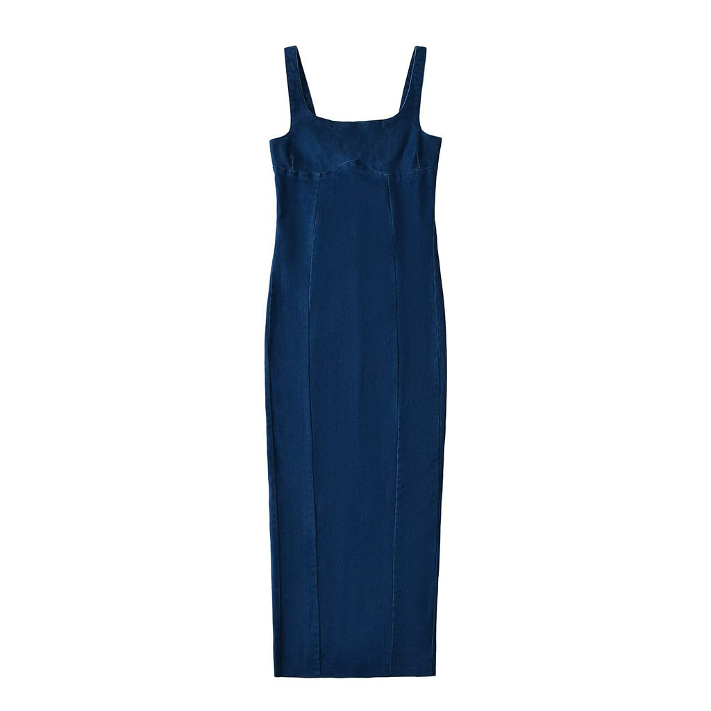 Women's Clothing Hot Selling European and American Style Denim Fitted Backless Dress