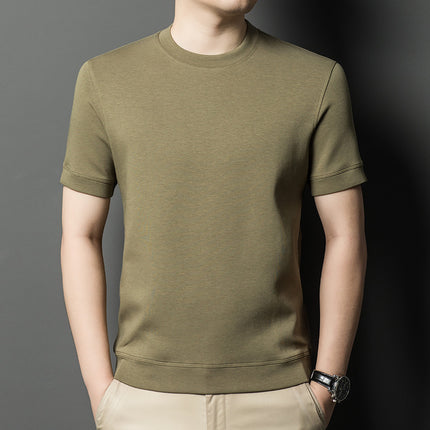 Men's short sleeved summer new casual round neck T-shirt knitted sweater for men