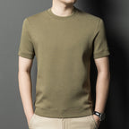 Men's short sleeved summer new casual round neck T-shirt knitted sweater for men
