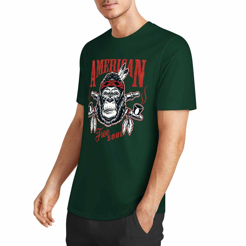 New 2025 Pure cotton short sleeved T-shirt Front print Multiple colors