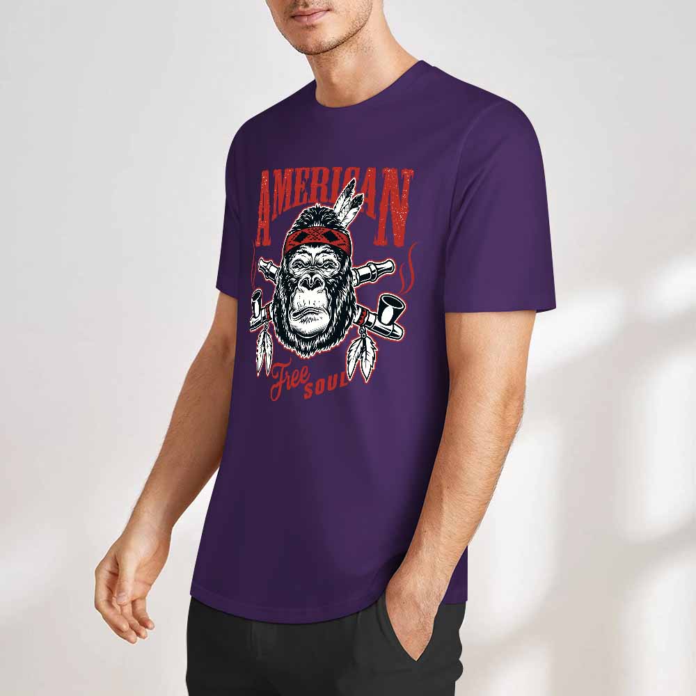 New 2025 Pure cotton short sleeved T-shirt Front print Multiple colors