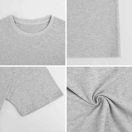 New 2025 Pure cotton short sleeved T-shirt Front print Multiple colors