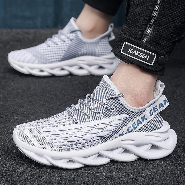 Flyknit mesh shoes for men lightweight and casual trendy shoes