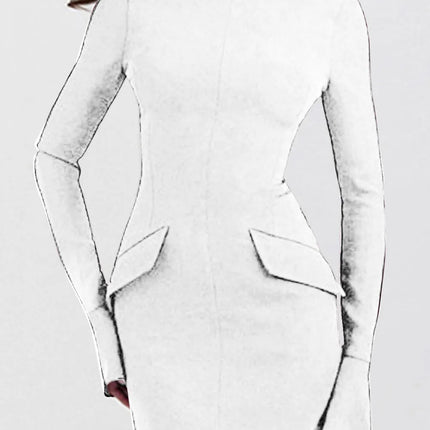 Mock Neck Long Sleeve Mini Dress