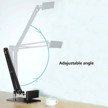 Weighted Carbon Steel Foldable Arm Stands Ball Head Mount Holder for iPhone Huawei Xiaomi Mobile Phones iPad 12.9in Tablets PC