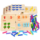 Montessori Sensory Early Education Mathematics Learning Stick Color Cognitive Matching Board Wooden Stick Game Puzzle Toy