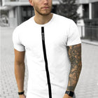 Summer New Men's Fashion Fitness Slim Short-sleeved T-Shirt Cotton Men's Outdoor Jogging Training Silk Stretch Short-Sleeved